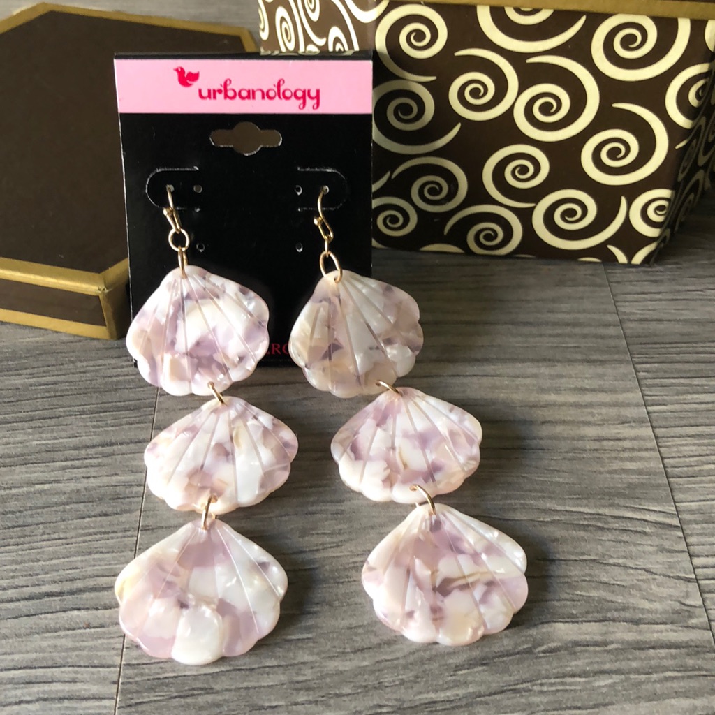 Dangling Statement Shell Earrings